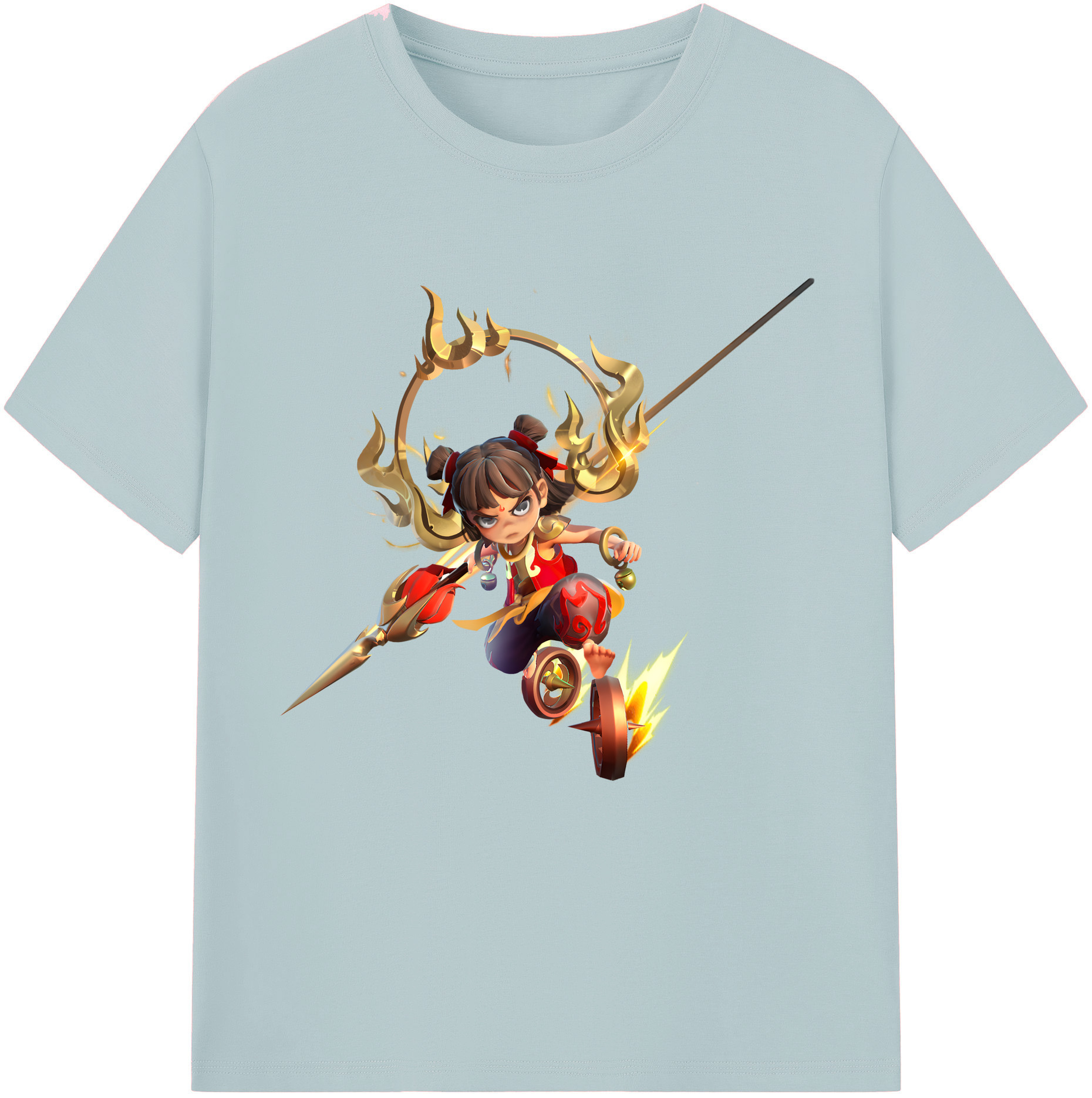 （画像用） Ne Zha 2 ナタ 魔童の大暴れ 綿100％半袖Tシャツ（フロントプリント）
